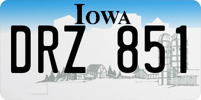 IA license plate DRZ851