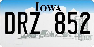 IA license plate DRZ852