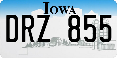 IA license plate DRZ855