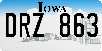 IA license plate DRZ863