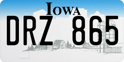 IA license plate DRZ865