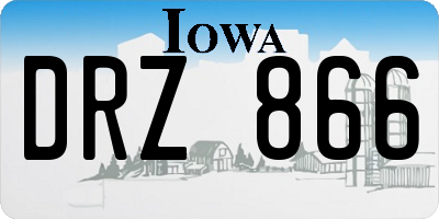 IA license plate DRZ866