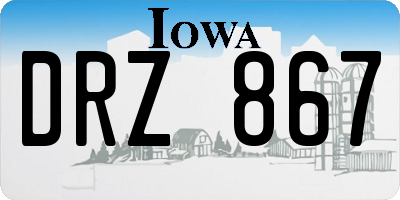IA license plate DRZ867