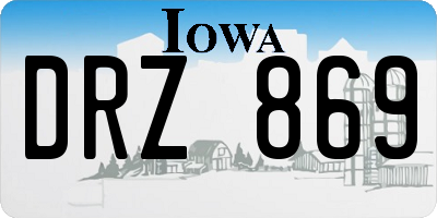 IA license plate DRZ869