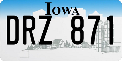 IA license plate DRZ871
