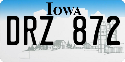 IA license plate DRZ872