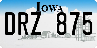IA license plate DRZ875