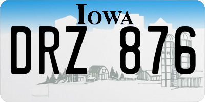 IA license plate DRZ876