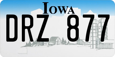IA license plate DRZ877