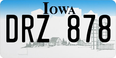 IA license plate DRZ878