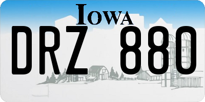 IA license plate DRZ880
