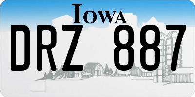 IA license plate DRZ887