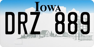IA license plate DRZ889