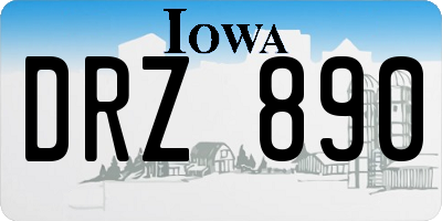 IA license plate DRZ890