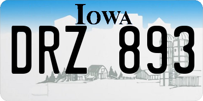 IA license plate DRZ893