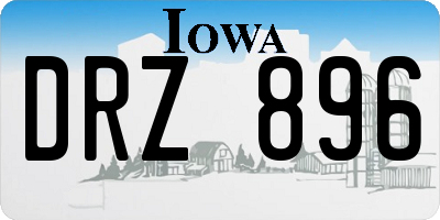 IA license plate DRZ896
