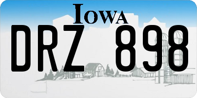 IA license plate DRZ898