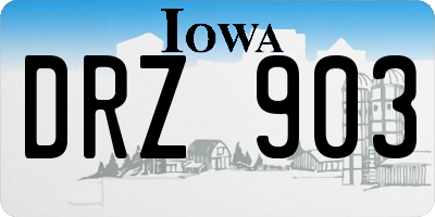 IA license plate DRZ903