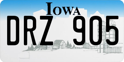 IA license plate DRZ905