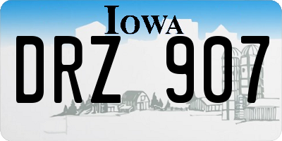 IA license plate DRZ907