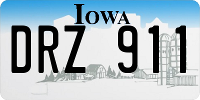 IA license plate DRZ911