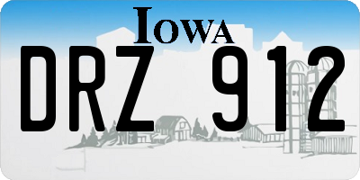 IA license plate DRZ912