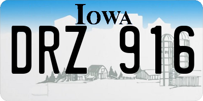 IA license plate DRZ916