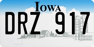IA license plate DRZ917