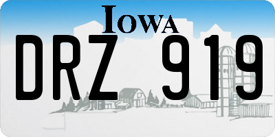 IA license plate DRZ919