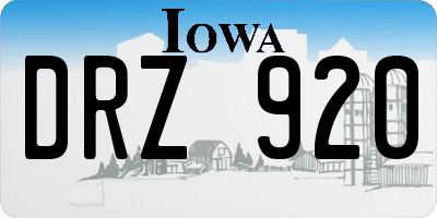 IA license plate DRZ920