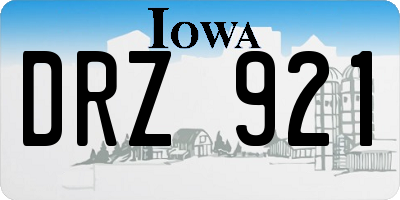 IA license plate DRZ921
