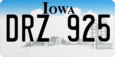 IA license plate DRZ925