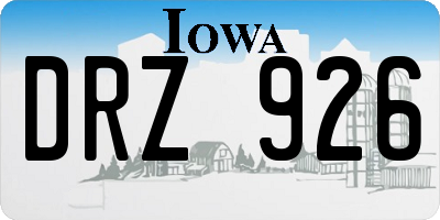 IA license plate DRZ926