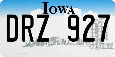 IA license plate DRZ927