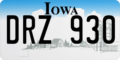 IA license plate DRZ930