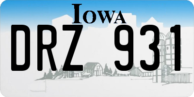 IA license plate DRZ931