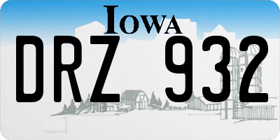 IA license plate DRZ932