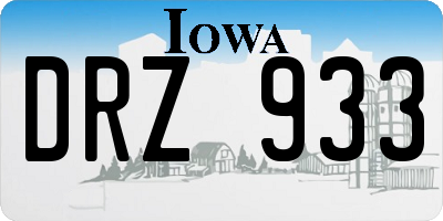 IA license plate DRZ933