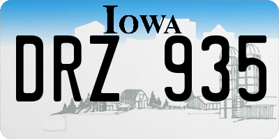 IA license plate DRZ935