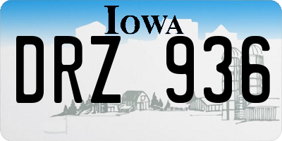 IA license plate DRZ936