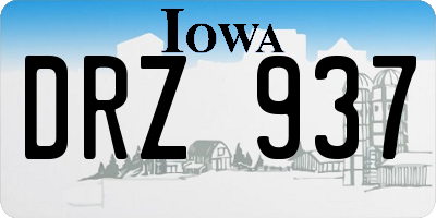 IA license plate DRZ937