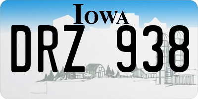 IA license plate DRZ938