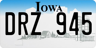 IA license plate DRZ945