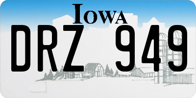 IA license plate DRZ949