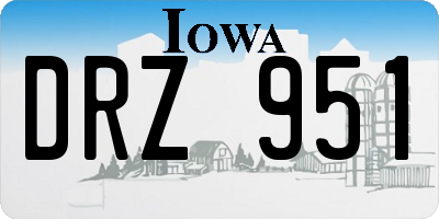 IA license plate DRZ951