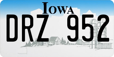 IA license plate DRZ952