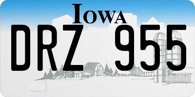 IA license plate DRZ955