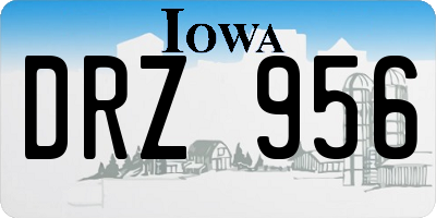 IA license plate DRZ956