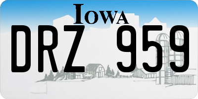 IA license plate DRZ959