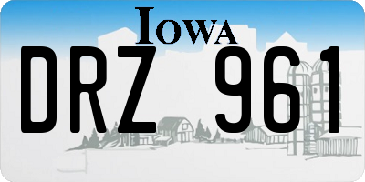 IA license plate DRZ961